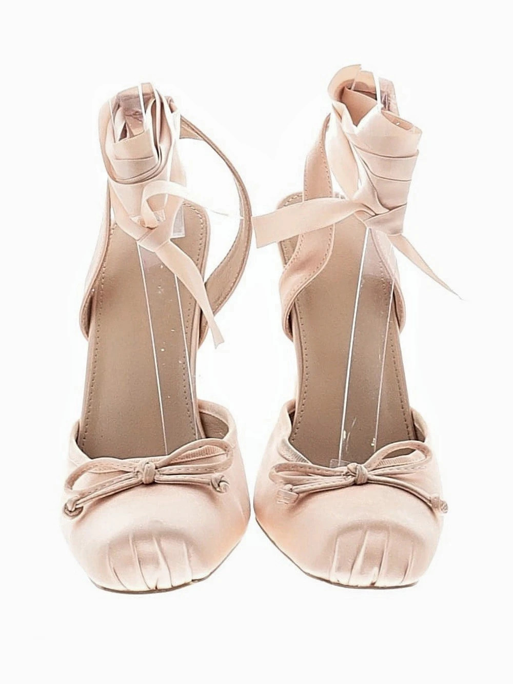 Pink Bow Ankle-Tie Heels